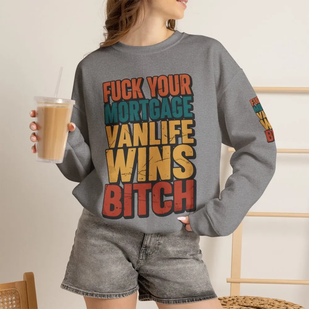7190859448580368845_2048.jpeg Unisex Heavy Blend™ Crewneck Sweatshirt — "Fuck Your Mortgage" Design F**K-Line