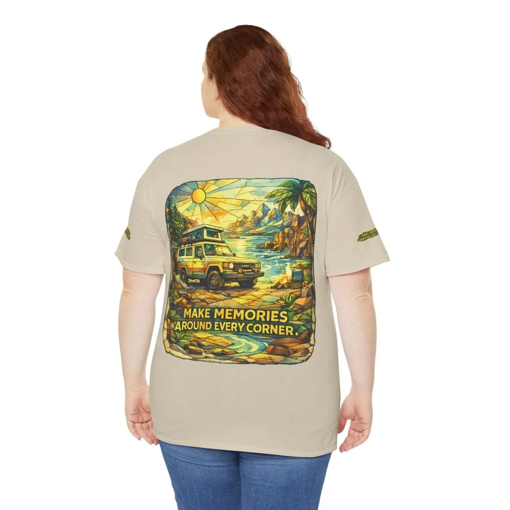 7201452403890194097_2048.jpeg Unisex Heavy Cotton Tee — "Make Memories Around Every Corner" Design Cubic-Line