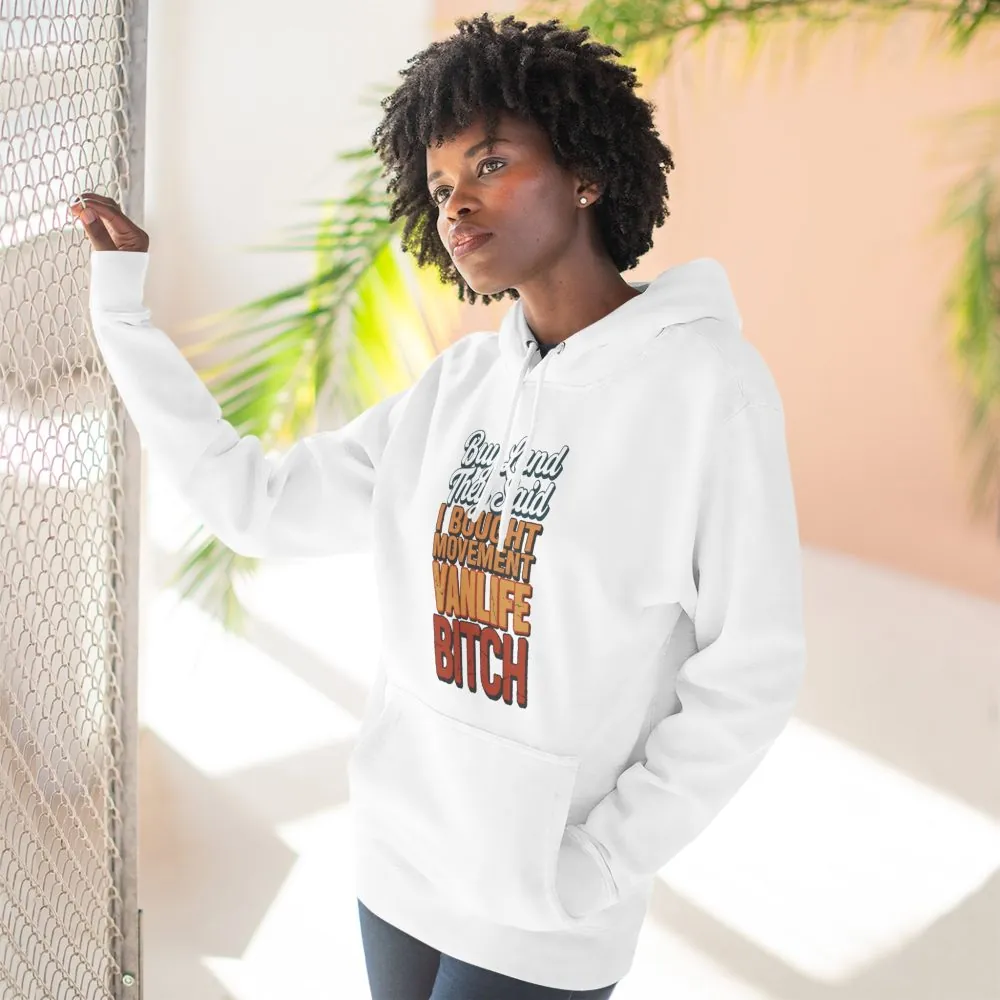 7204819298806057828_2048.jpeg Three-Panel Fleece Hoodie - "Buy Land They Said" Design F**K-Line