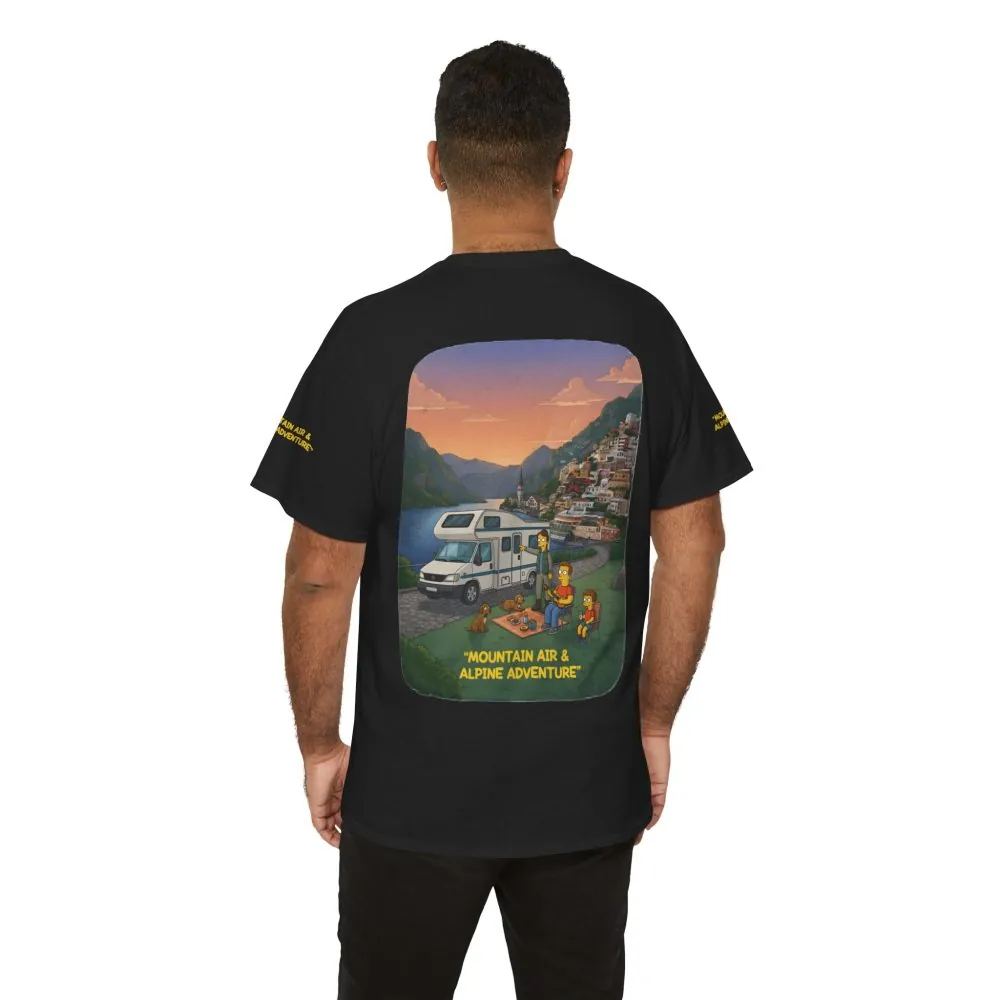 Unisex Heavy Cotton Tee — "Mountain Air-Alpine Adventure" Design Sitcom-Line