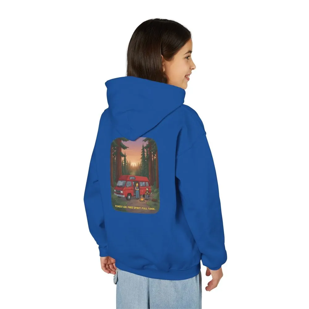 Youth Hoodie(Gildan) – "Forest Air Free Spirit Full Tank" (Design Sitcom-Line)