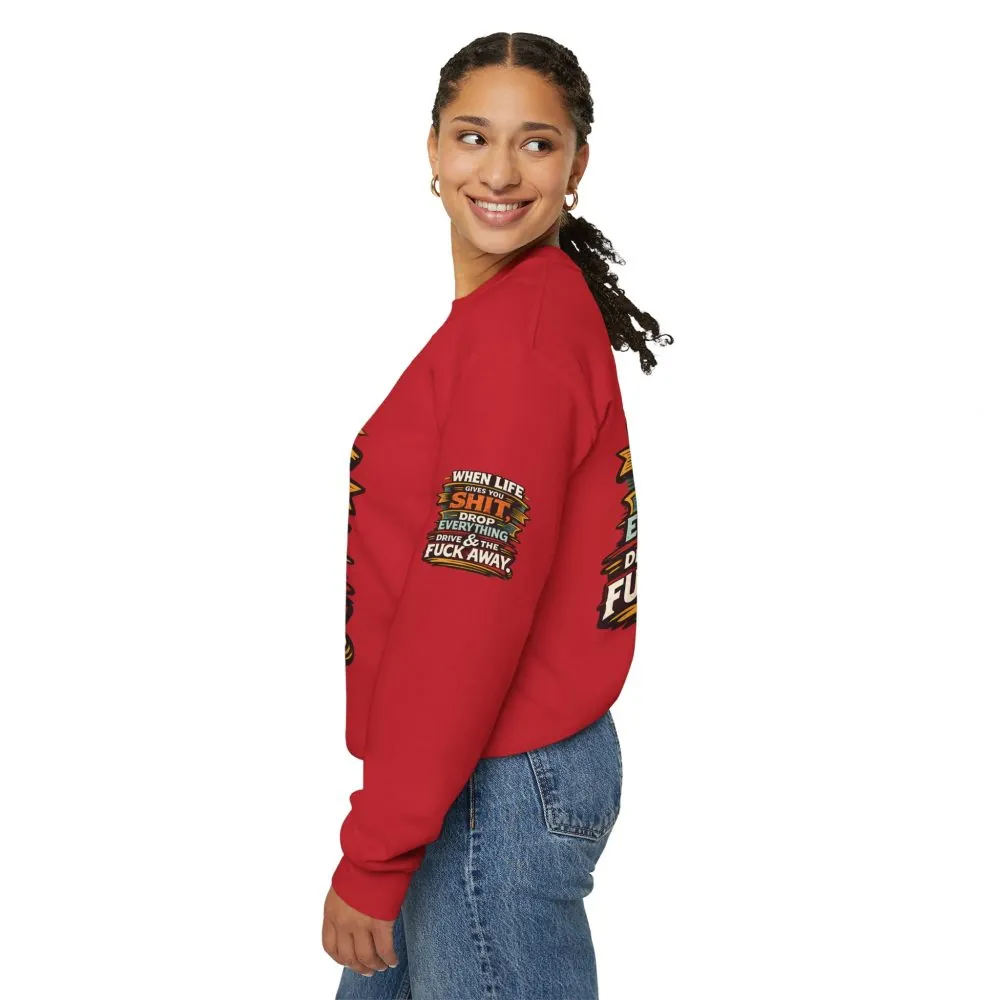7213002494197499485_2048.jpeg Unisex Heavy Blend™ Crewneck Sweatshirt — "When Live Gives You Shit" Design F**K-Line