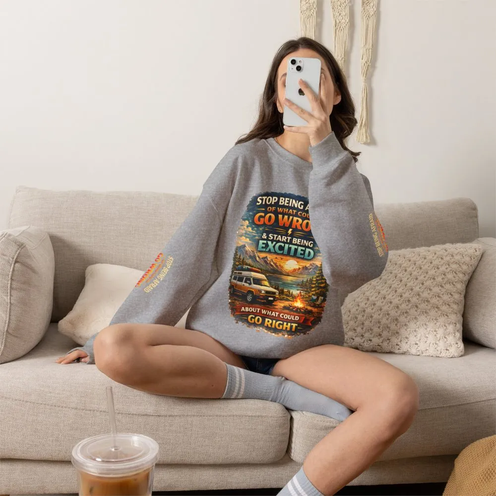 7216337516796451706_2048.jpeg Unisex Heavy Blend™ Crewneck Sweatshirt — "Stop Being Afraid Of What Could Go Wrong" Design Scenic-Line