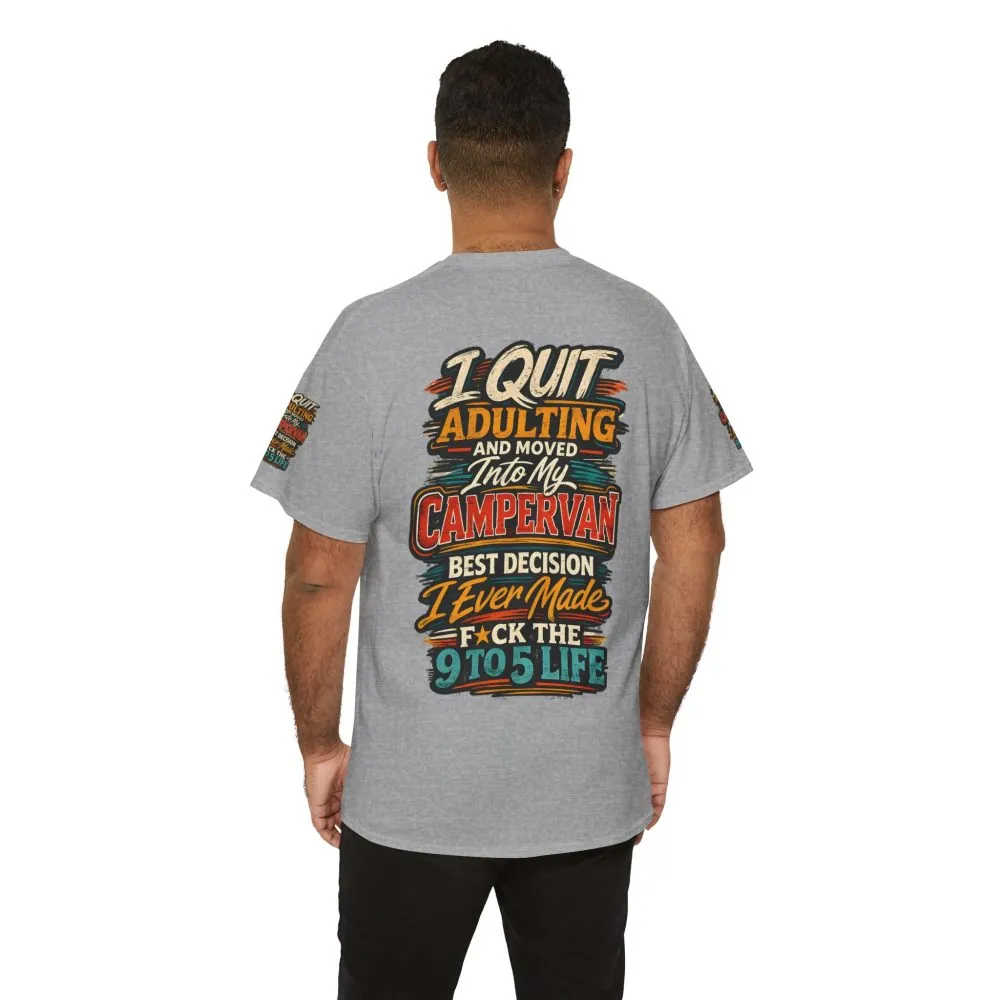 Unisex Heavy Cotton Tee — "I Quit Adulting" Design F**K-Line
