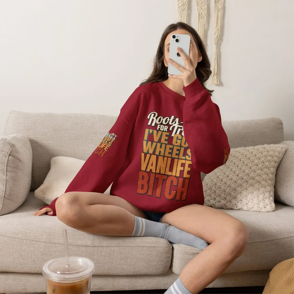 Unisex Heavy Blend™ Crewneck Sweatshirt — "Roots Are For Trees" Design F**K-Line