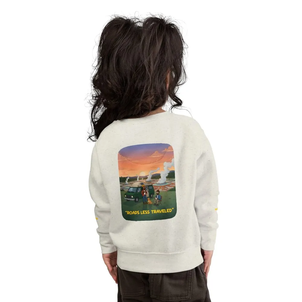 7238037526615687063_2048.jpeg Toddler Sweatshirt - "Roads Less Traveled" (Design Sitcom-Line)