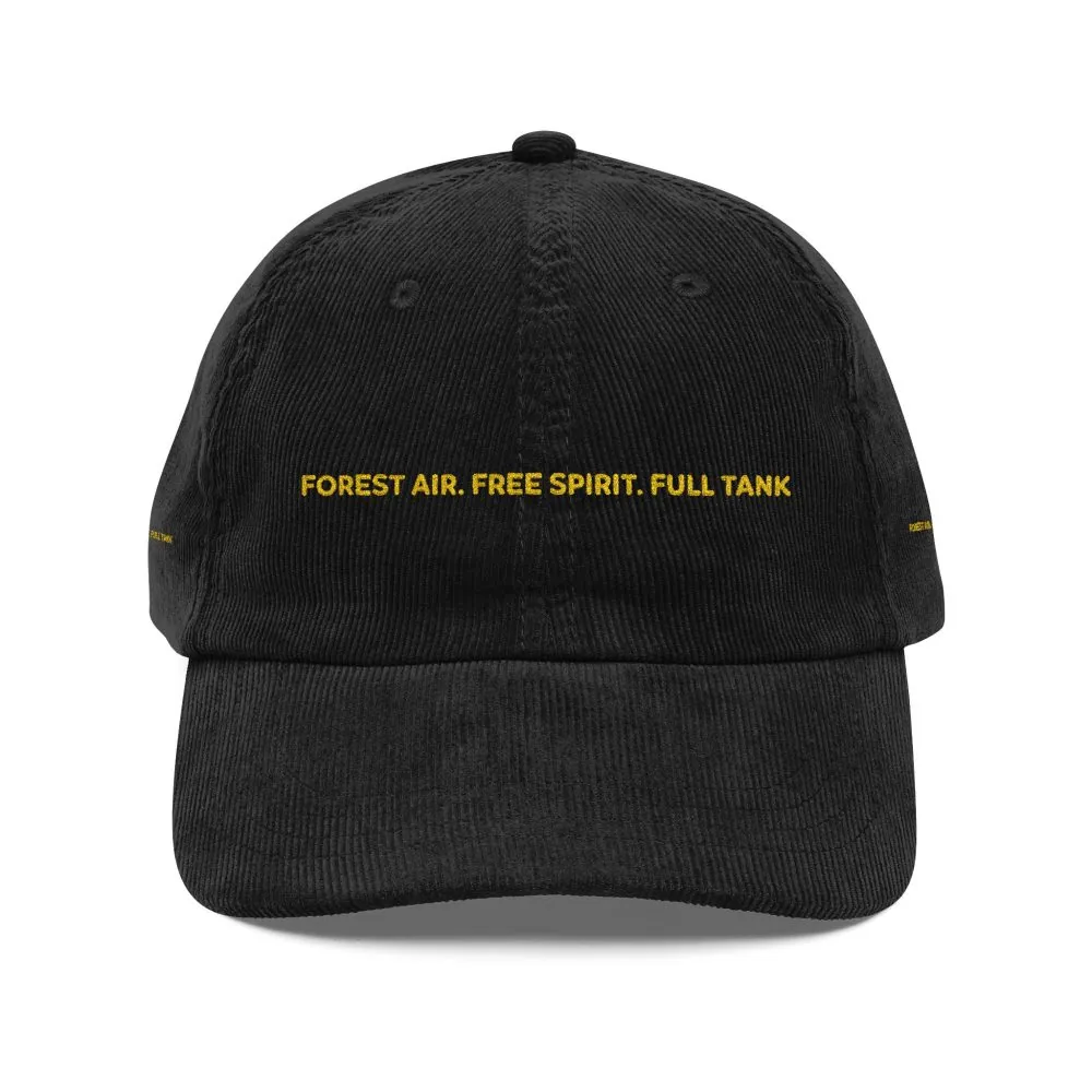 7248372996130535154_2048.jpeg Vintage Corduroy Cap (Embroidery) — "Forest Air.Free Spirit.Full Tank" Embroidered Hat