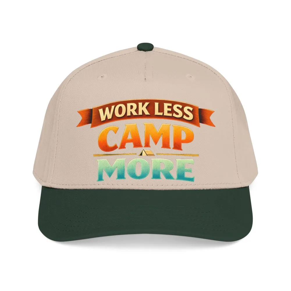 7252718087365518005_2048.jpeg Baseball Cap - "Work Less-Camp More" Design Scenic-Line