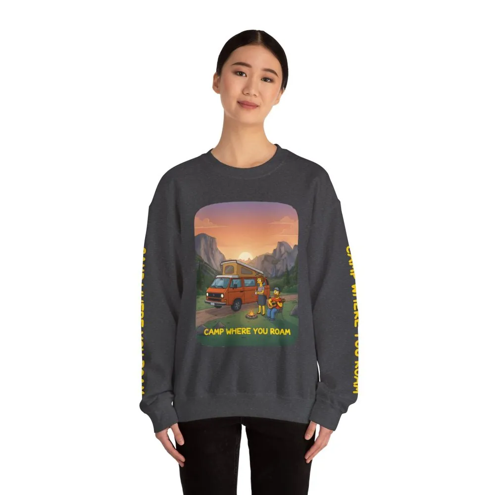 7269780610668943097_2048.jpeg Unisex Heavy Blend™ Crewneck Sweatshirt — "Camp Where You Roam" Design Sitcom-Line