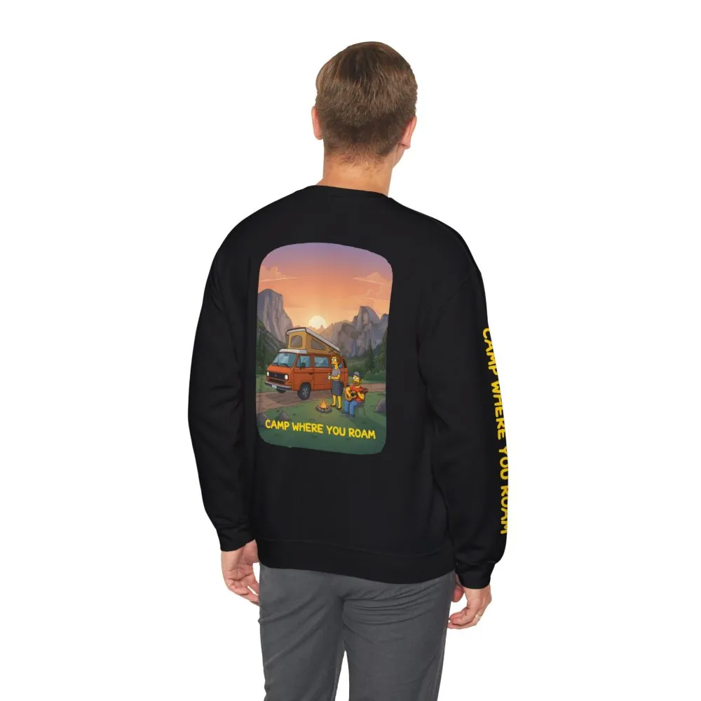 7271364054062219335_2048.jpeg Unisex Heavy Blend™ Crewneck Sweatshirt — "Camp Where You Roam" Design Sitcom-Line
