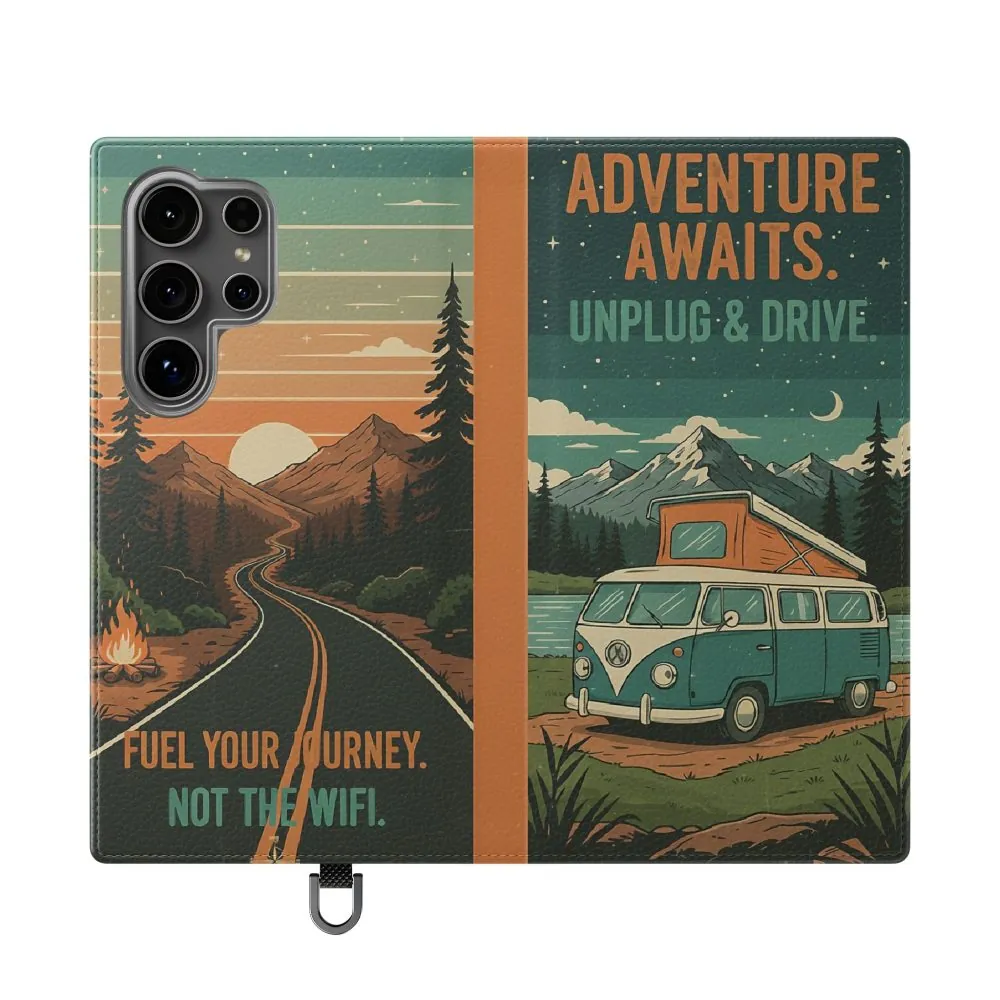 7272784151190080709_2048.jpeg Flip Phone Case — "Adventure Awaits Unplug & Drive" Wallet Case