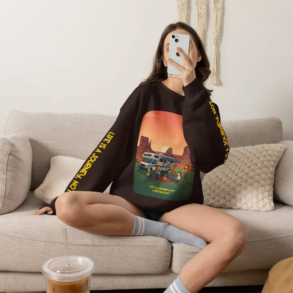 7274401266874404111_2048.jpeg Unisex Heavy Blend™ Crewneck Sweatshirt — "Life Is A Journey-Not A Destination" Design Sitcom-Line