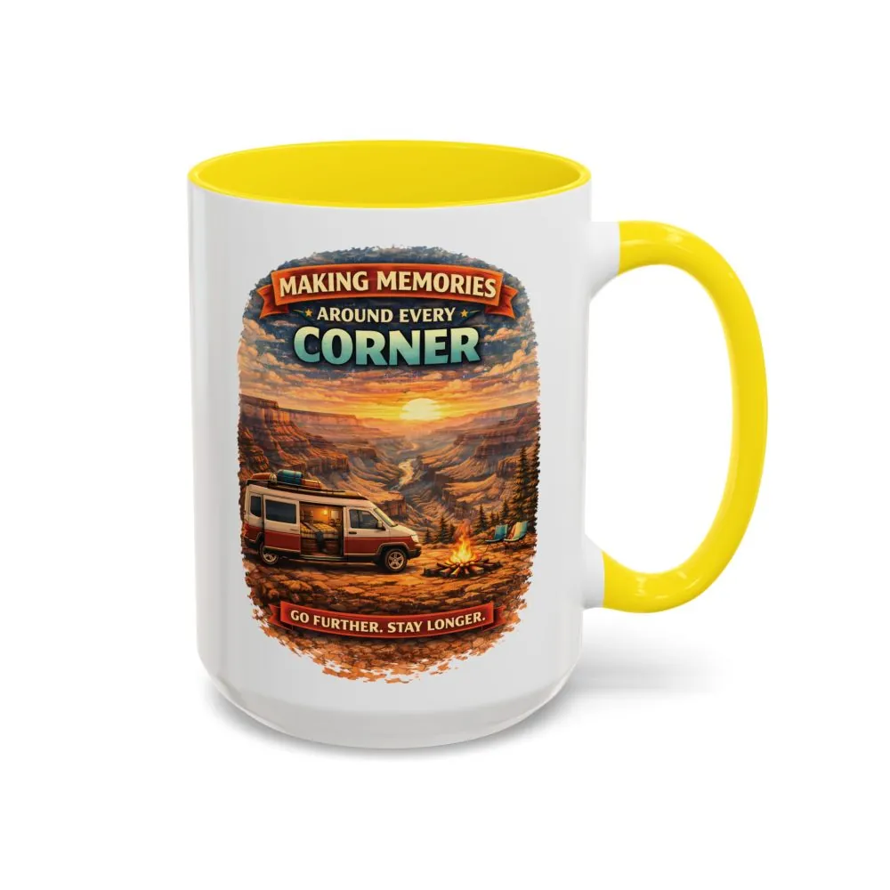Accent Coffee Mug (11, 15oz) — "Making Memories Around Every Corner" Design Scenic-Line