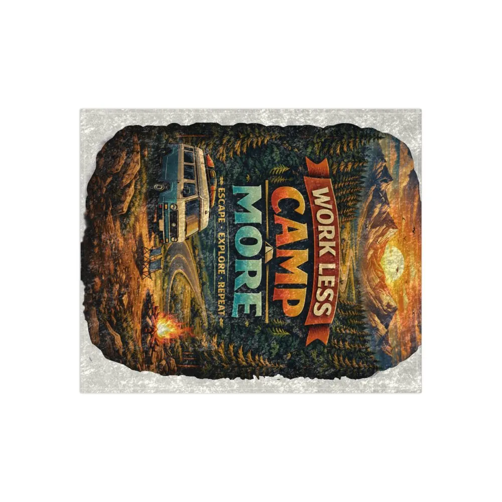 727977977963247220_2048.jpeg Crushed Velvet Blanket —"Work Less-Camp More" Design Scenic-Line (Campervan)