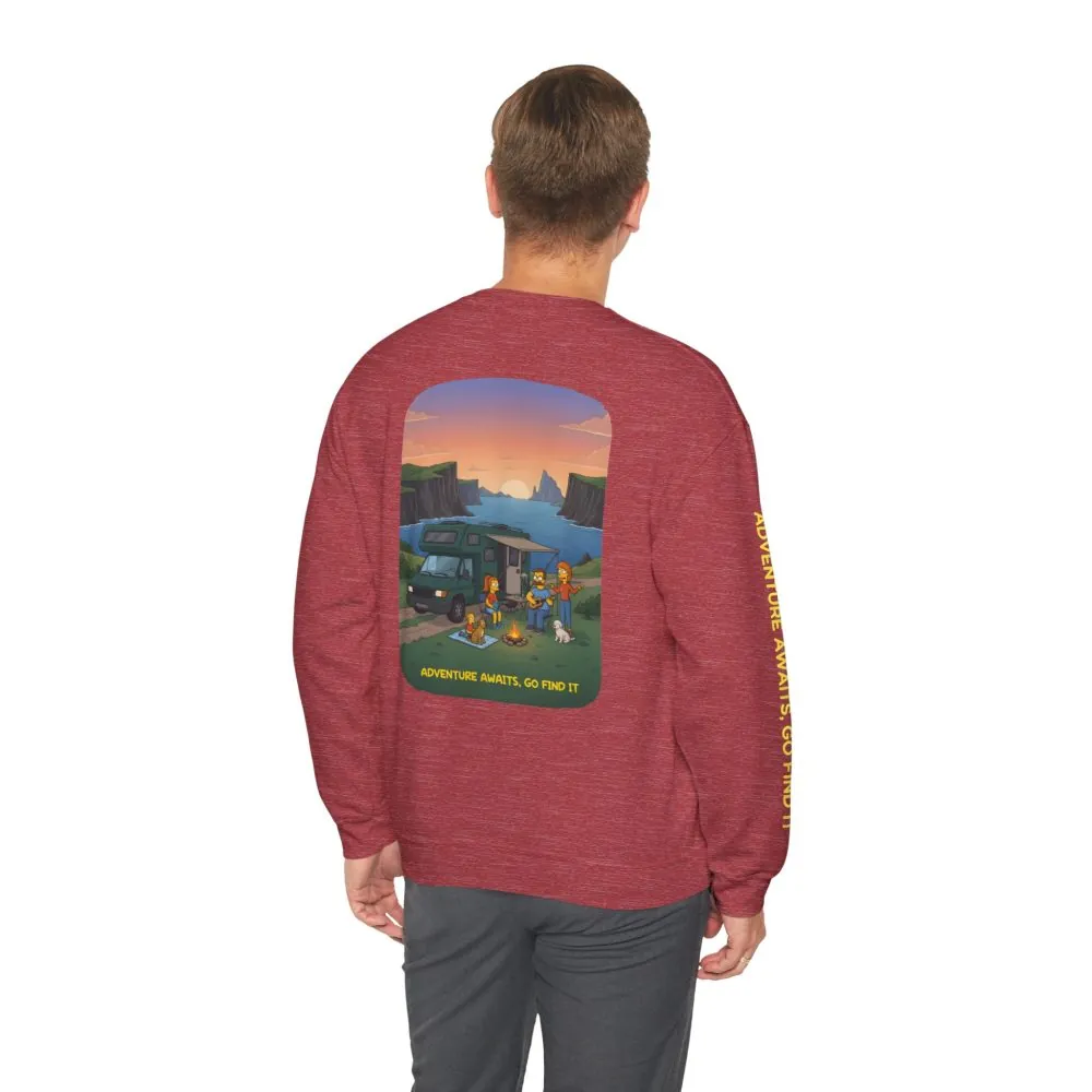 7287003044372508710_2048.jpeg Unisex Heavy Blend™ Crewneck Sweatshirt — "Adventure Awaits-Go Find It"" Design Sitcom-Line