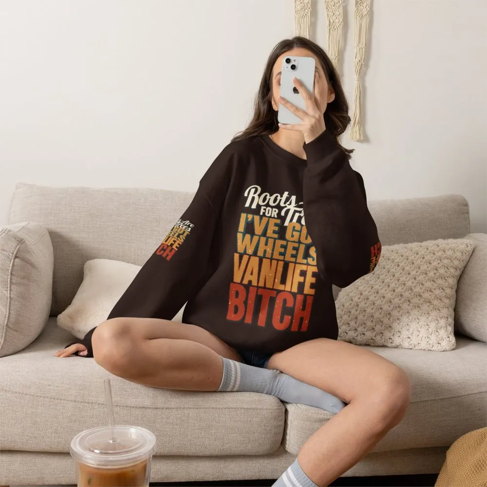 Unisex Heavy Blend™ Crewneck Sweatshirt — "Roots Are For Trees" Design F**K-Line