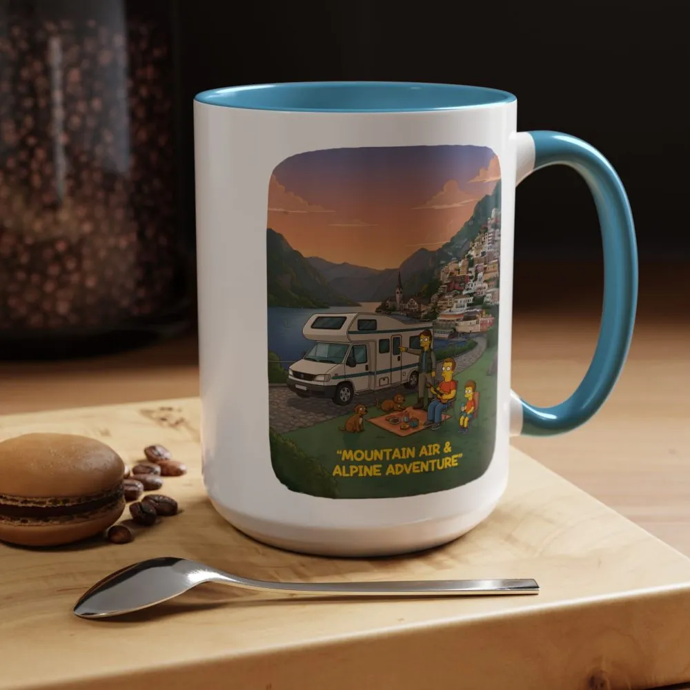 Accent Coffee Mug (11, 15oz) — "Mountain Air-Alpine Adventure" Design Sitcom-Line