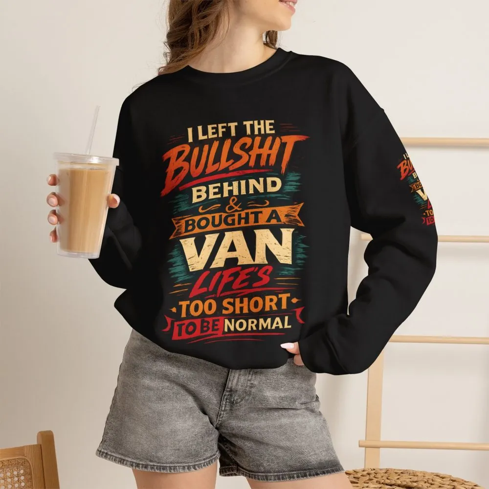 Unisex Heavy Blend™ Crewneck Sweatshirt — "I Left The Bullshit" Design F**K-Line