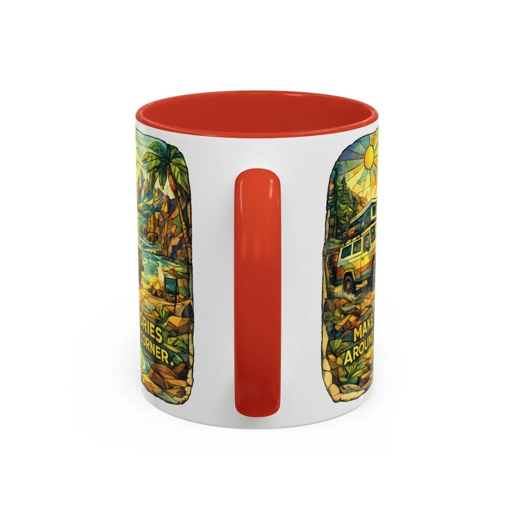 7314946599967064438_2048.jpeg Accent Coffee Mug (11, 15oz) — "Make Memories Around Every Corner" Design Cubic-Line