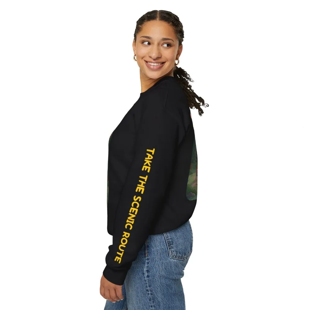 Unisex Heavy Blend™ Crewneck Sweatshirt — "Take The Scenic Route" Design Sitcom-Line