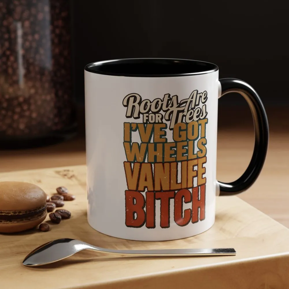 Accent Coffee Mug (11, 15oz) — "Roots Are For Trees" Design F**K-Line
