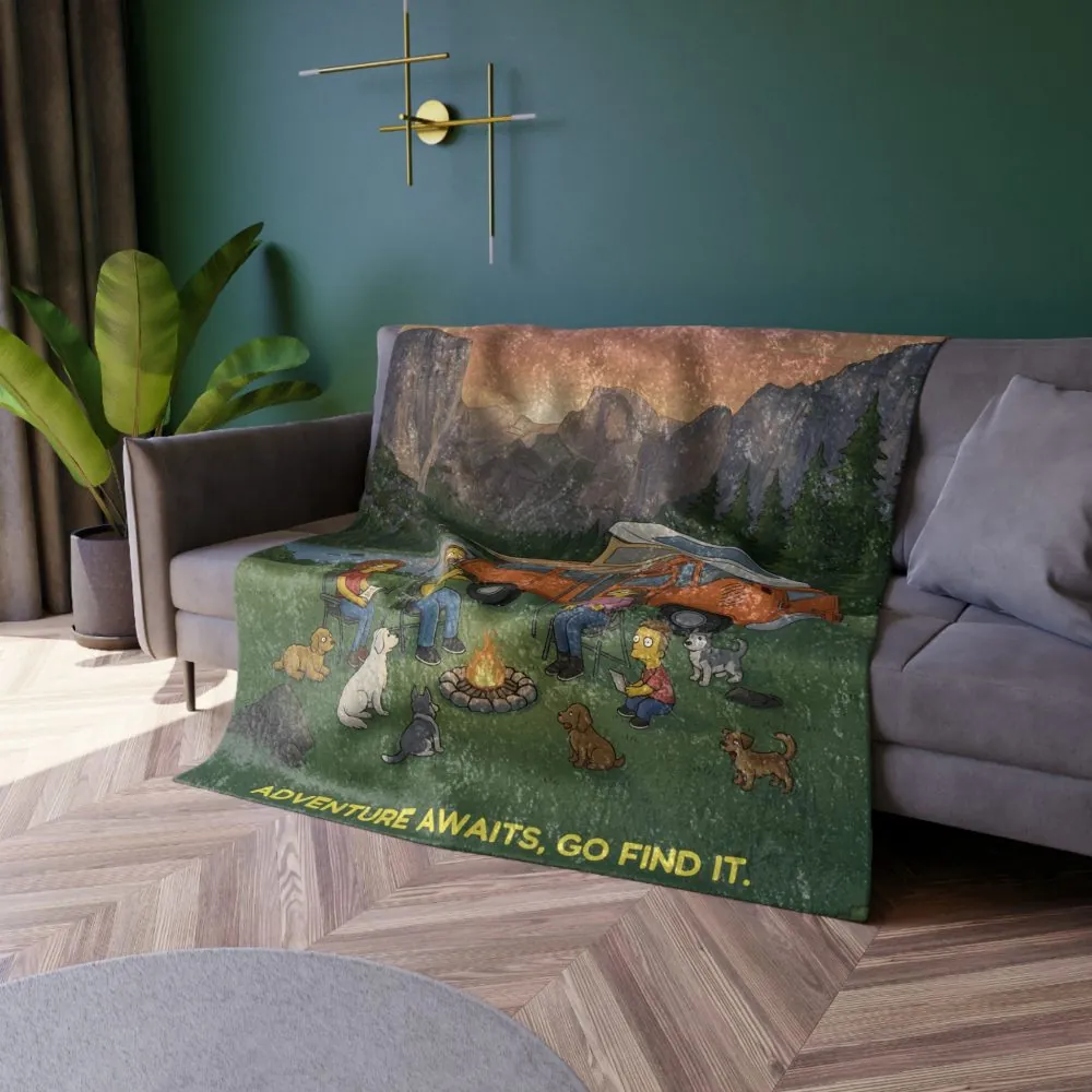 7338895554411513795_2048.jpeg Crushed Velvet Blanket —"Adventure Awaits-Go Find It"" Design Sitcom-Line (Campervan)