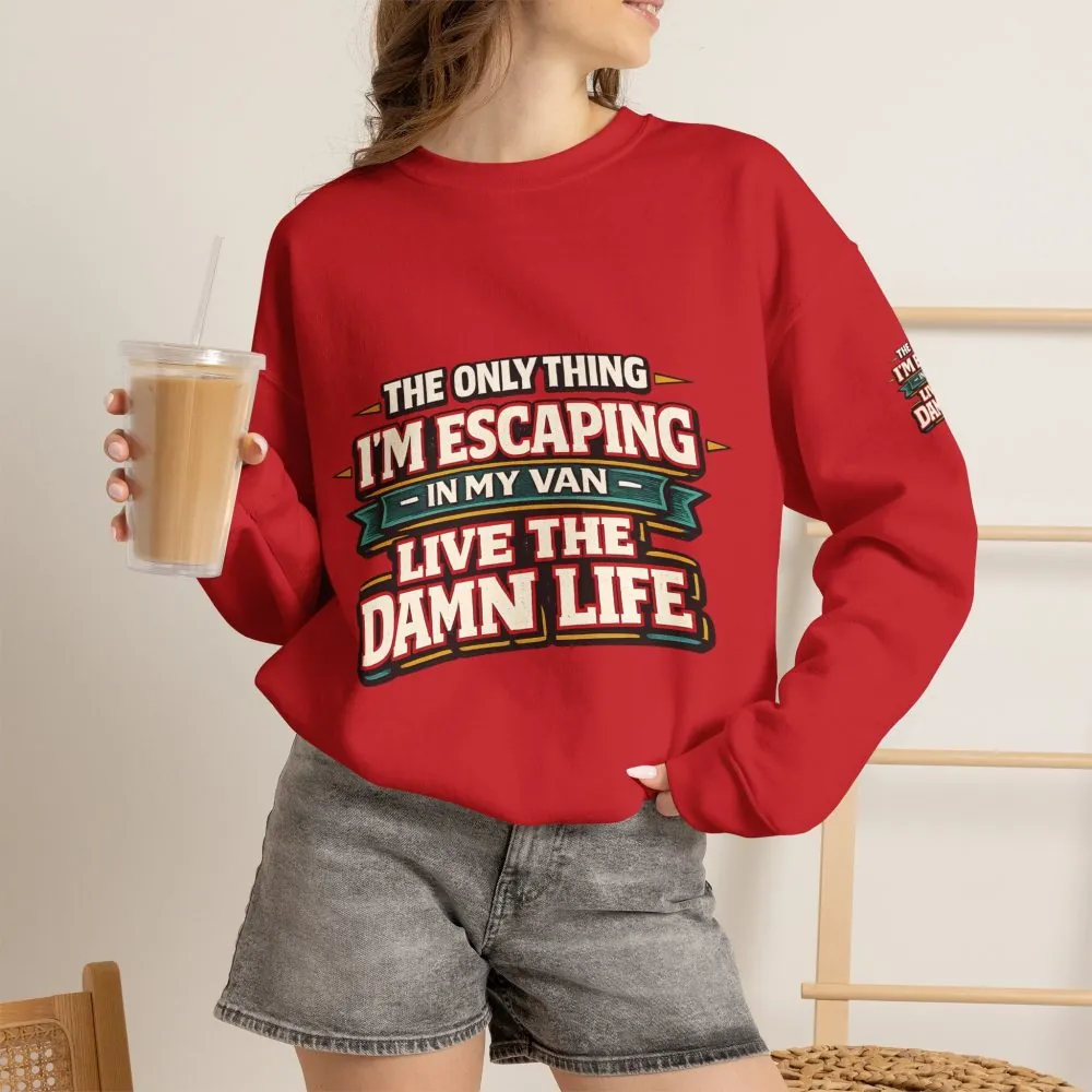 Unisex Heavy Blend™ Crewneck Sweatshirt — "The Only Thing I´m Escaping" Design F**K-Line