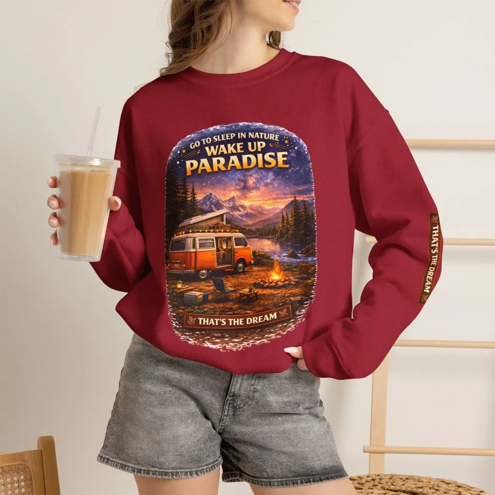 Unisex Heavy Blend™ Crewneck Sweatshirt — "Go To Sleep Nature " Design Scenic-Line