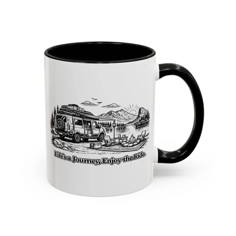 7347303850839995105_2048.jpeg Accent Coffee Mug (11, 15oz) — "Lifes A Journey,Enjoy The Ride" Design Minimal-Line