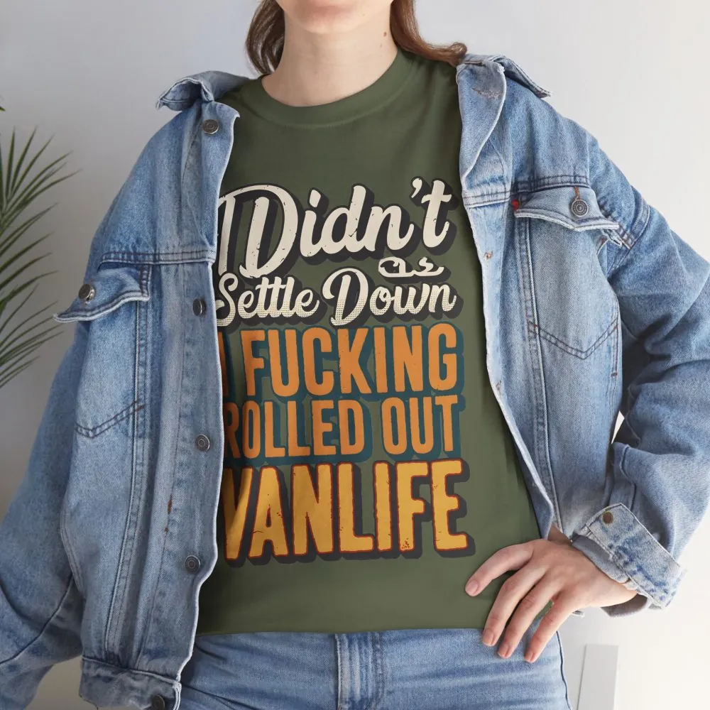 Unisex Heavy Cotton Tee — "Dind´t Settle Down" Design F**K-Line