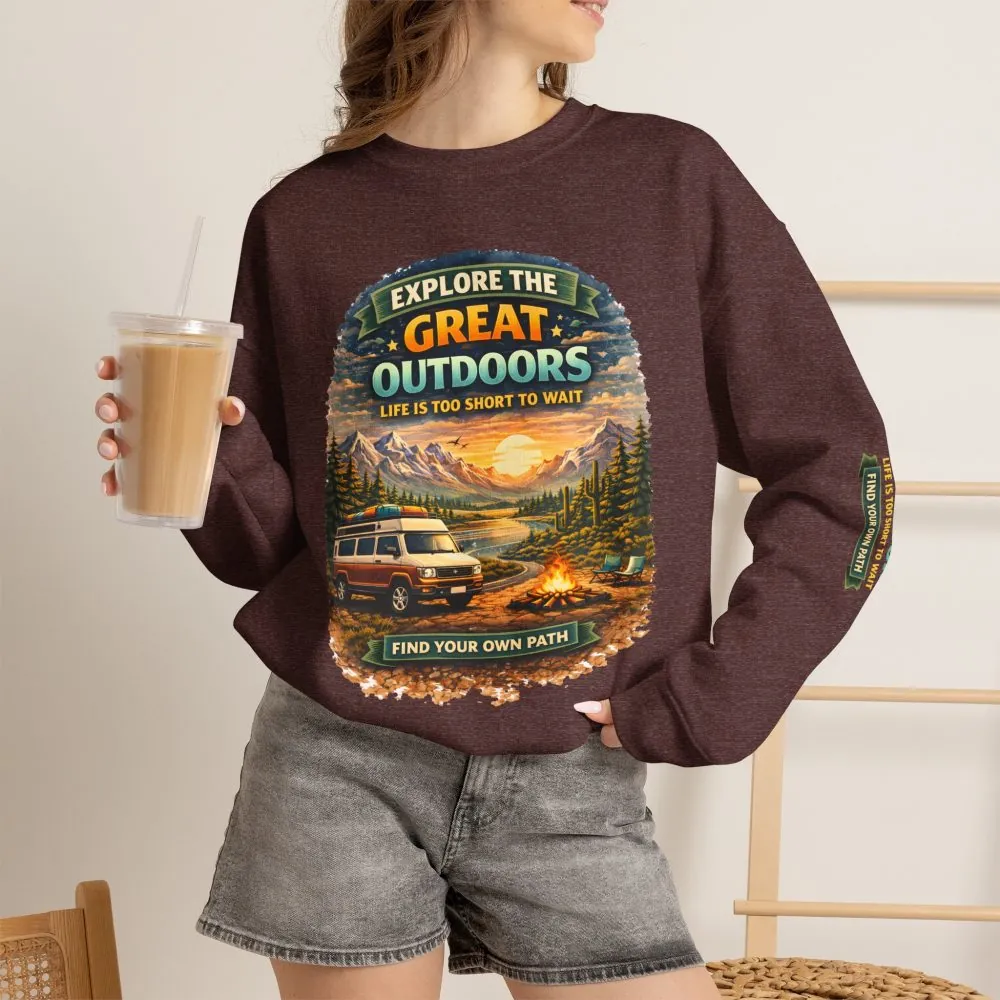 7348561113805053430_2048.jpeg Unisex Heavy Blend™ Crewneck Sweatshirt — "Explore The Great Outdoors" Design Scenic-Line