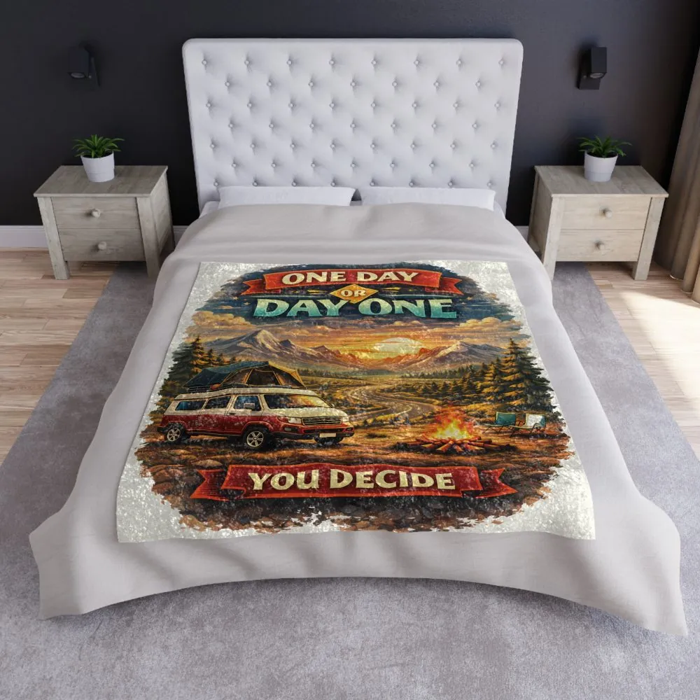 7352579955900257425_2048.jpeg Crushed Velvet Blanket —"One Day Or Day One" Design Scenic-Line (Campervan)