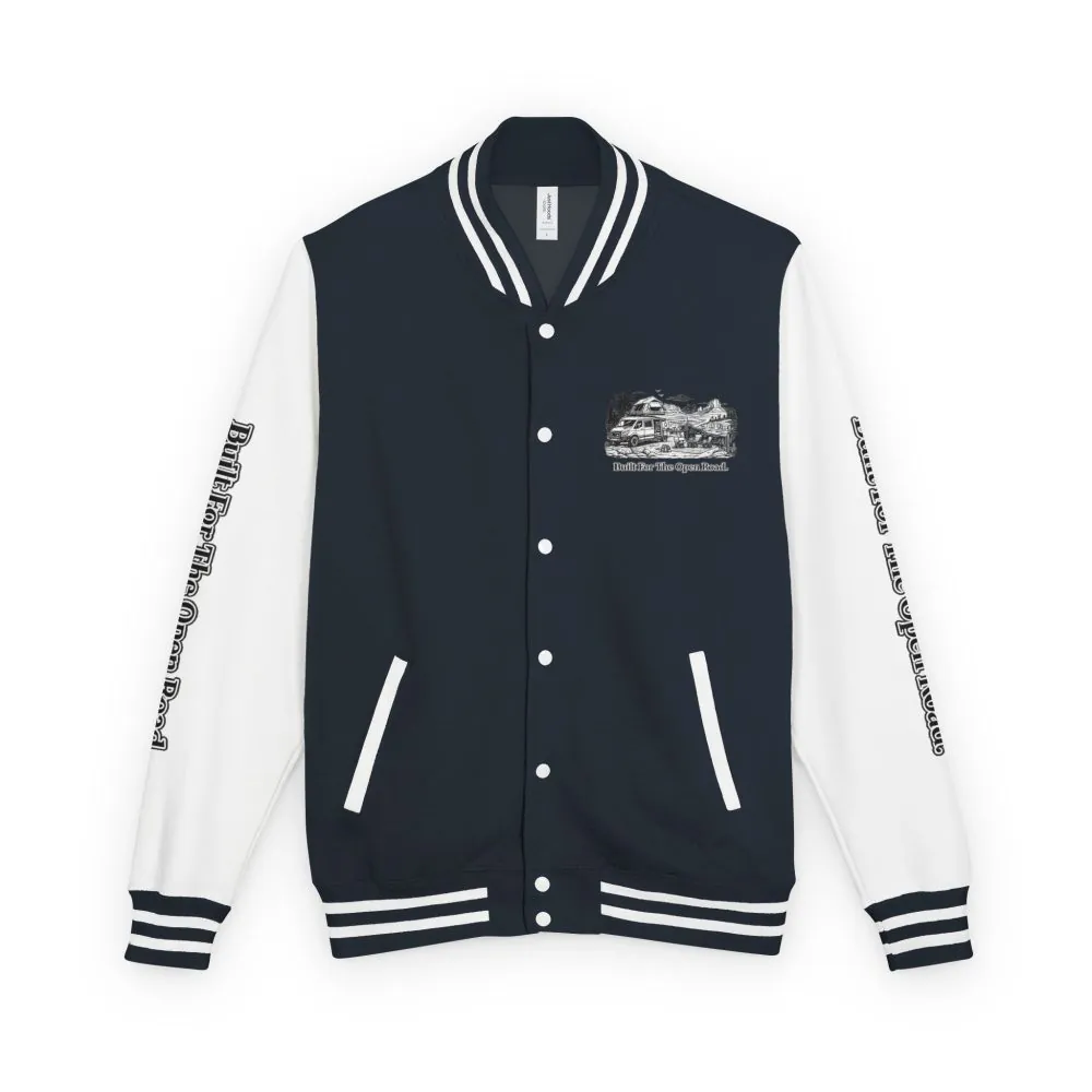 7382123407752408981_2048.jpeg Unisex Heavyweight Letterman Jacket — "Built For The Open Road" Travel Varsity Coat