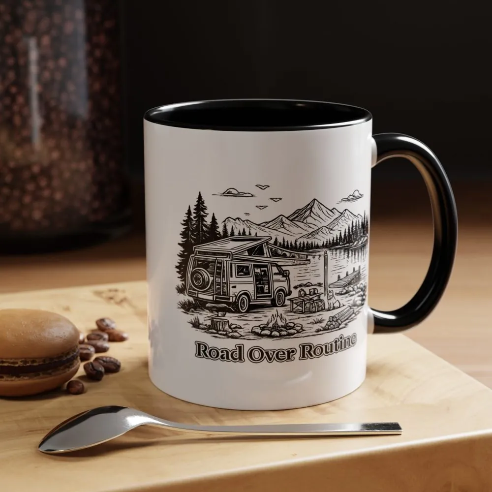 738517561706915651_2048.jpeg Accent Coffee Mug (11, 15oz) — "Road Over Routine" Design Minimal-Line