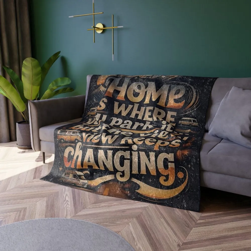 7395322603395925700_2048.jpeg Crushed Velvet Blanket – "Home Is Where You Park It" Camper RV Travel Throw