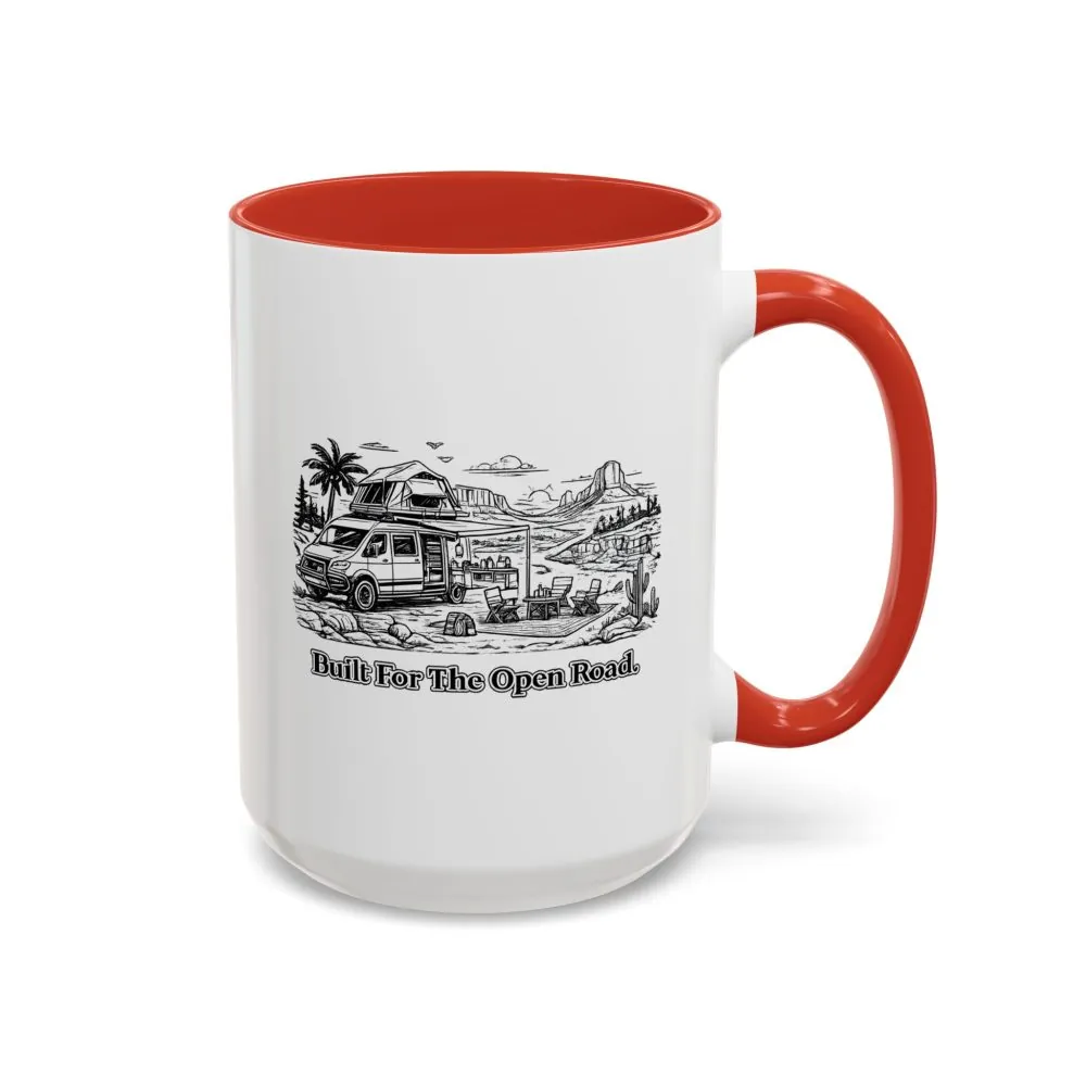 Accent Coffee Mug (11, 15oz) — "Built For The Open Road" Design Minimal-Line