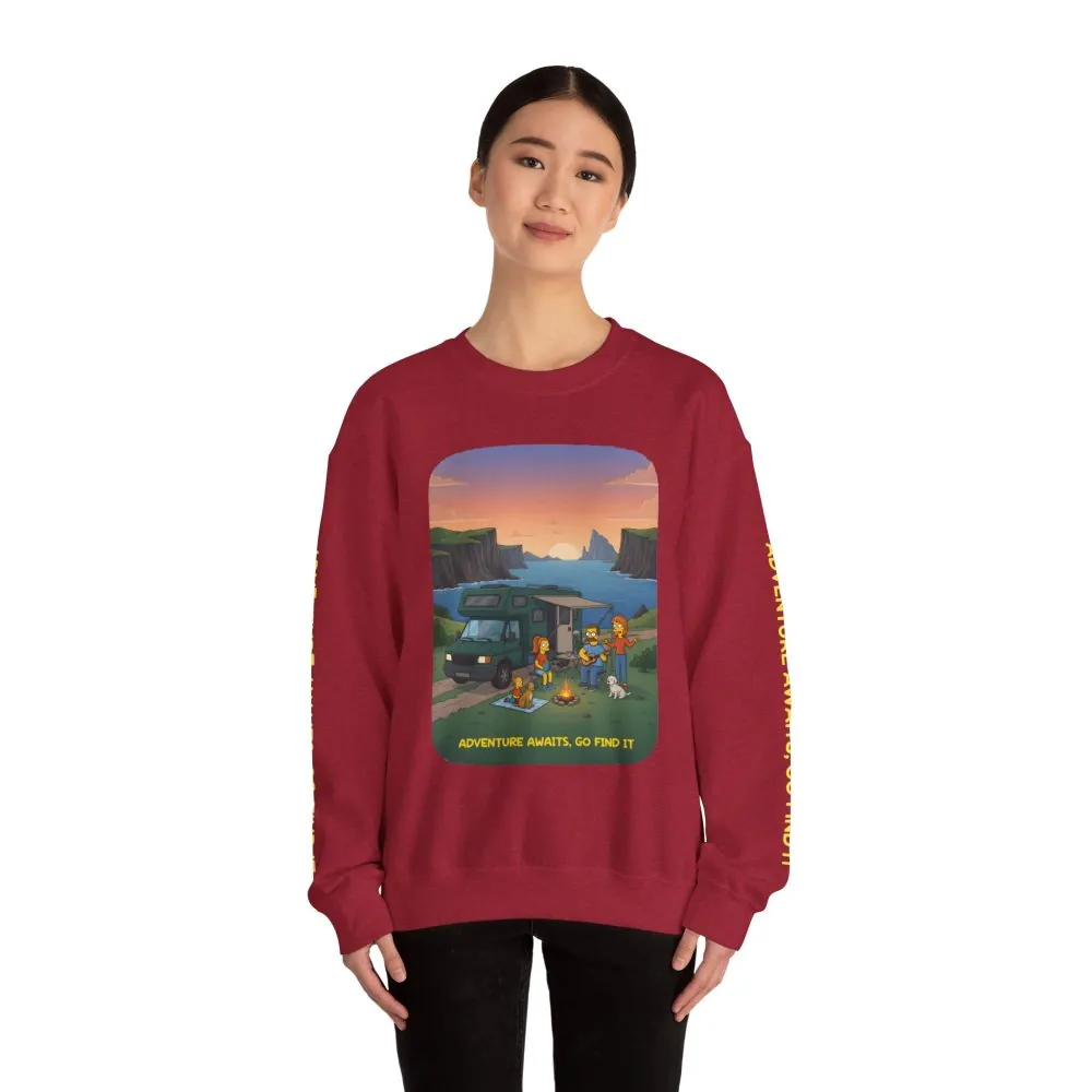 7399720573985400387_2048.jpeg Unisex Heavy Blend™ Crewneck Sweatshirt — "Adventure Awaits-Go Find It"" Design Sitcom-Line