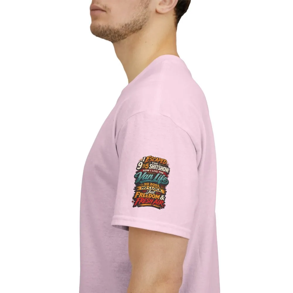 Unisex Heavy Cotton Tee — "I Escaped The 9 To 5" Design F**K-Line