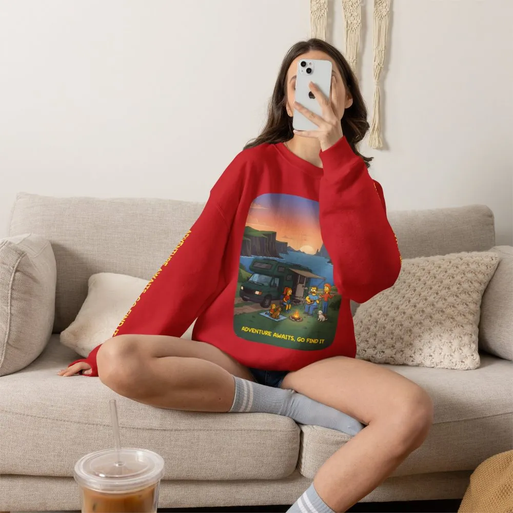 7415889177772907046_2048.jpeg Unisex Heavy Blend™ Crewneck Sweatshirt — "Adventure Awaits-Go Find It"" Design Sitcom-Line
