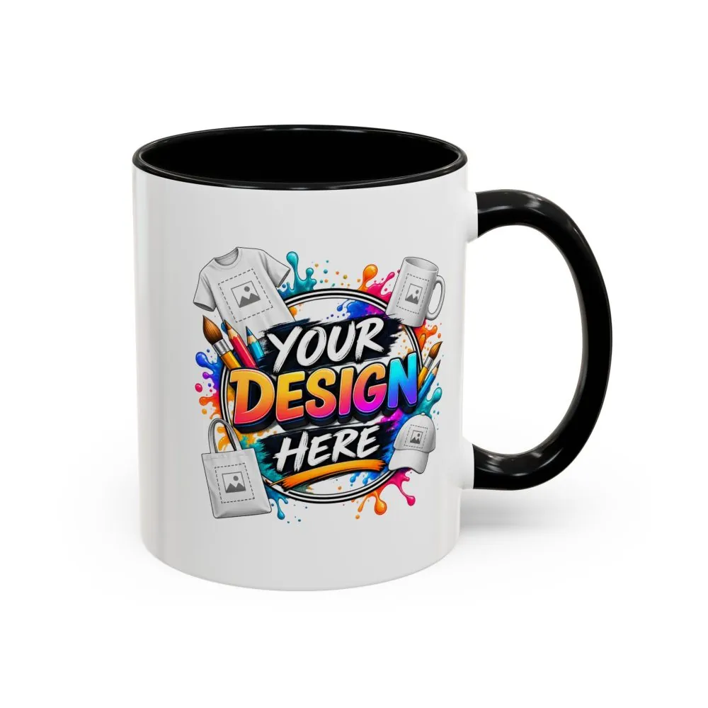 Accent Coffee Mug — Colorful 'Your Design Here' Artist Print (11/15 oz)
