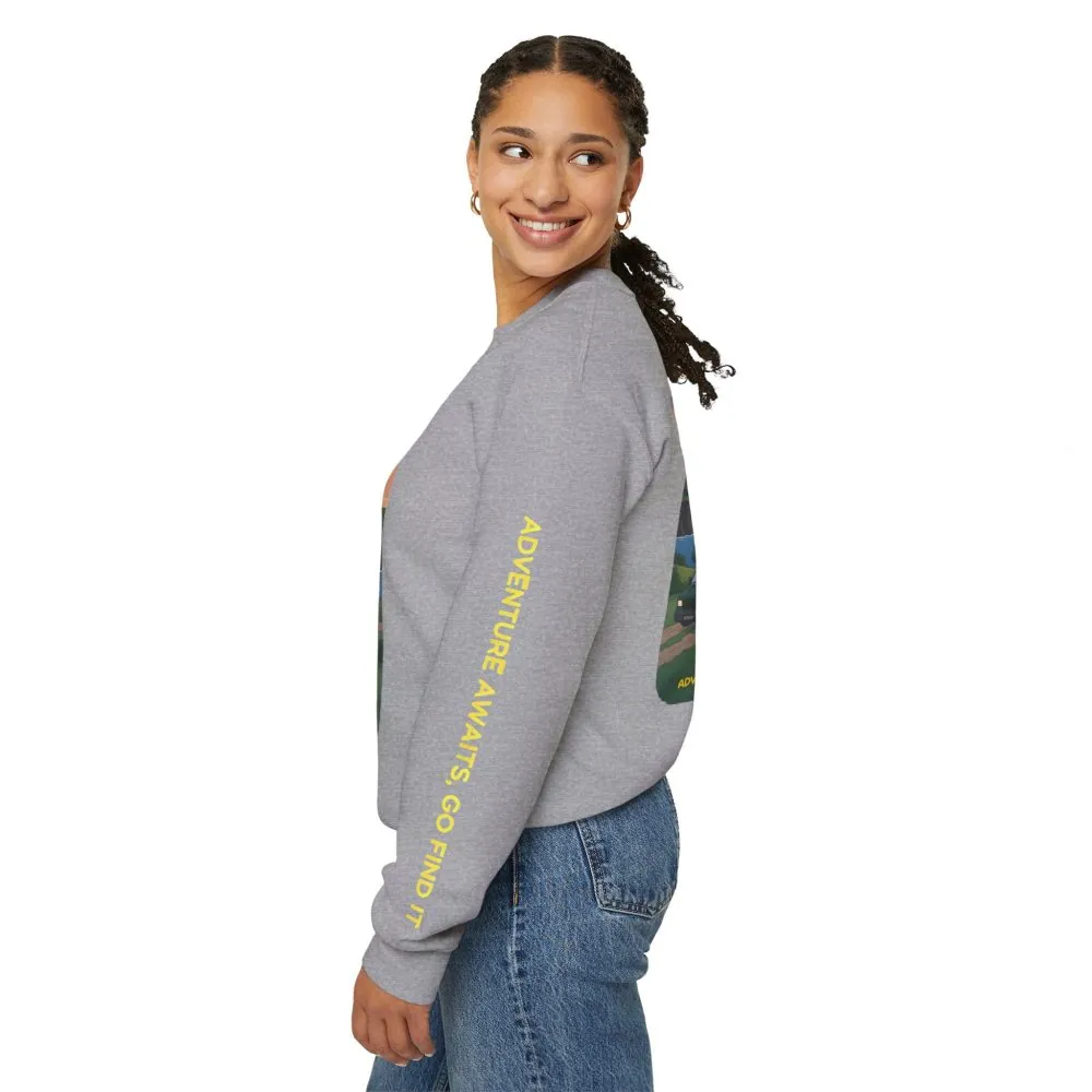 7427661620391430717_2048.jpeg Unisex Heavy Blend™ Crewneck Sweatshirt — "Adventure Awaits-Go Find It"" Design Sitcom-Line