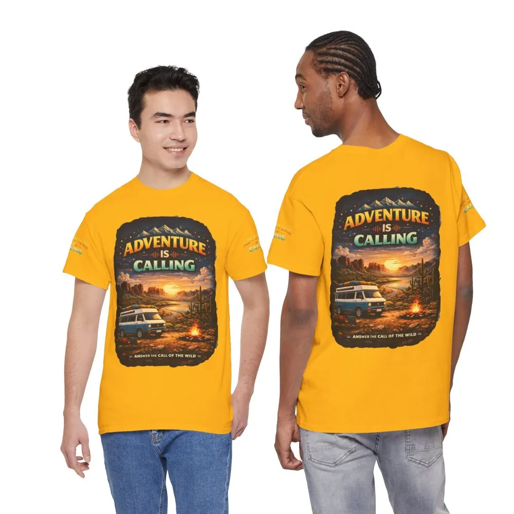 743461567533751599_2048.jpeg Unisex Heavy Cotton Tee — "Adventure Is Calling" Design Scenic-Line