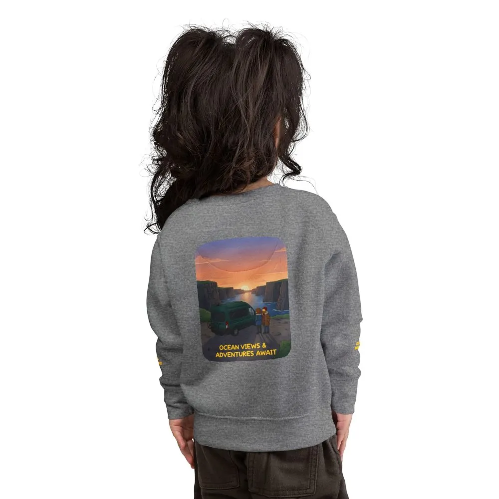 7446340957852683867_2048.jpeg Toddler Sweatshirt - "Ocean Views-Adventures Awaits" (Design Sitcom-Line)