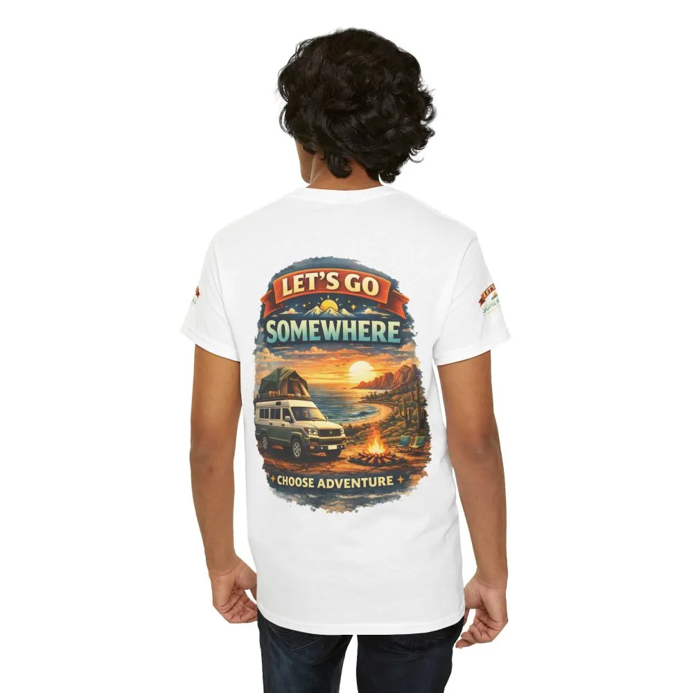 7449752051625514815_2048.jpeg Unisex Heavy Cotton Tee — "Lets Go Somewhere" Design Scenic-Line