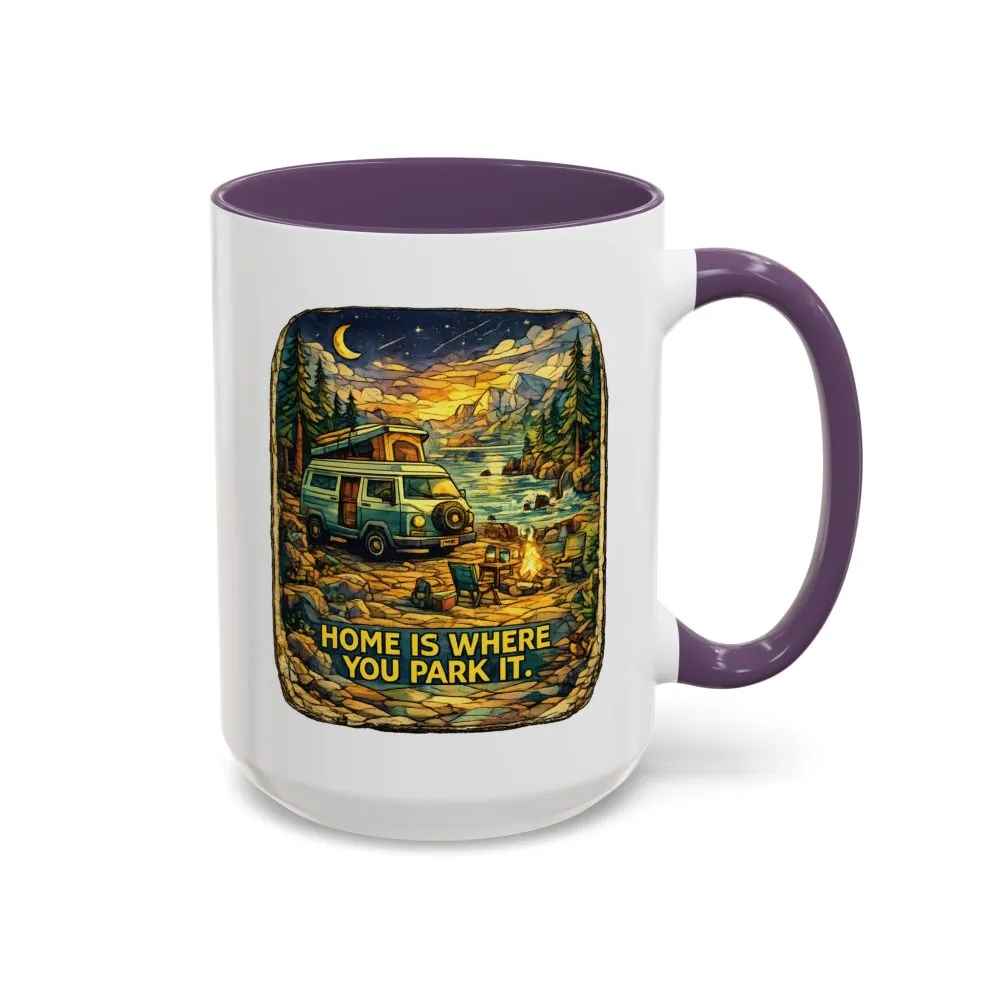 7460735529275304782_2048.jpeg Accent Coffee Mug (11, 15oz) — "Home Is Where You Park It" Design Cubic-Line