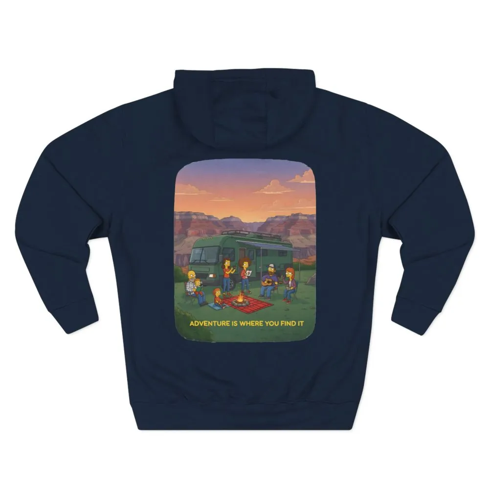 7467830430045437877_2048.jpeg Three-Panel Fleece Hoodie - "Adventure Is Where You Find It" Design Sitcom-Line