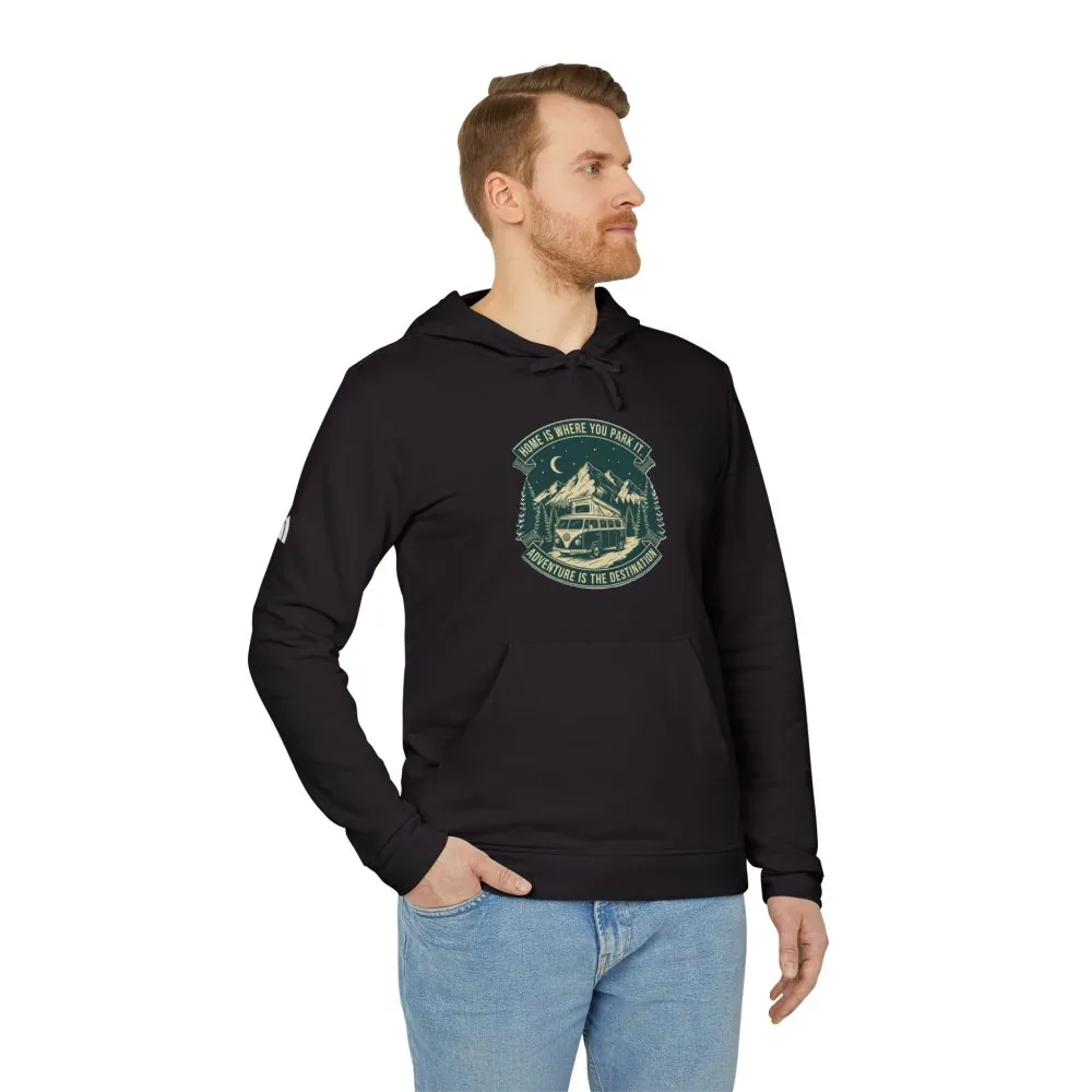 7510468132123677873_2048.jpeg Hoodie(Adidas) — "Home Is Where You Park It-Adventure is the destination" Outdoor Travel Pullover (Only Front Printed)