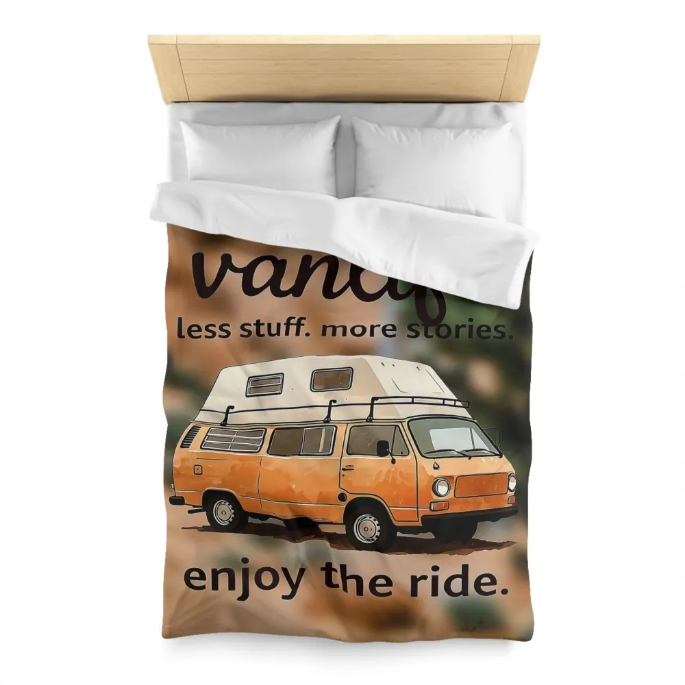 7511621496848546181_2048.jpeg Duvet Cover – “Vanlife - Less Stuff. More Stories. Enjoy the Ride.” Camper Van Bedding