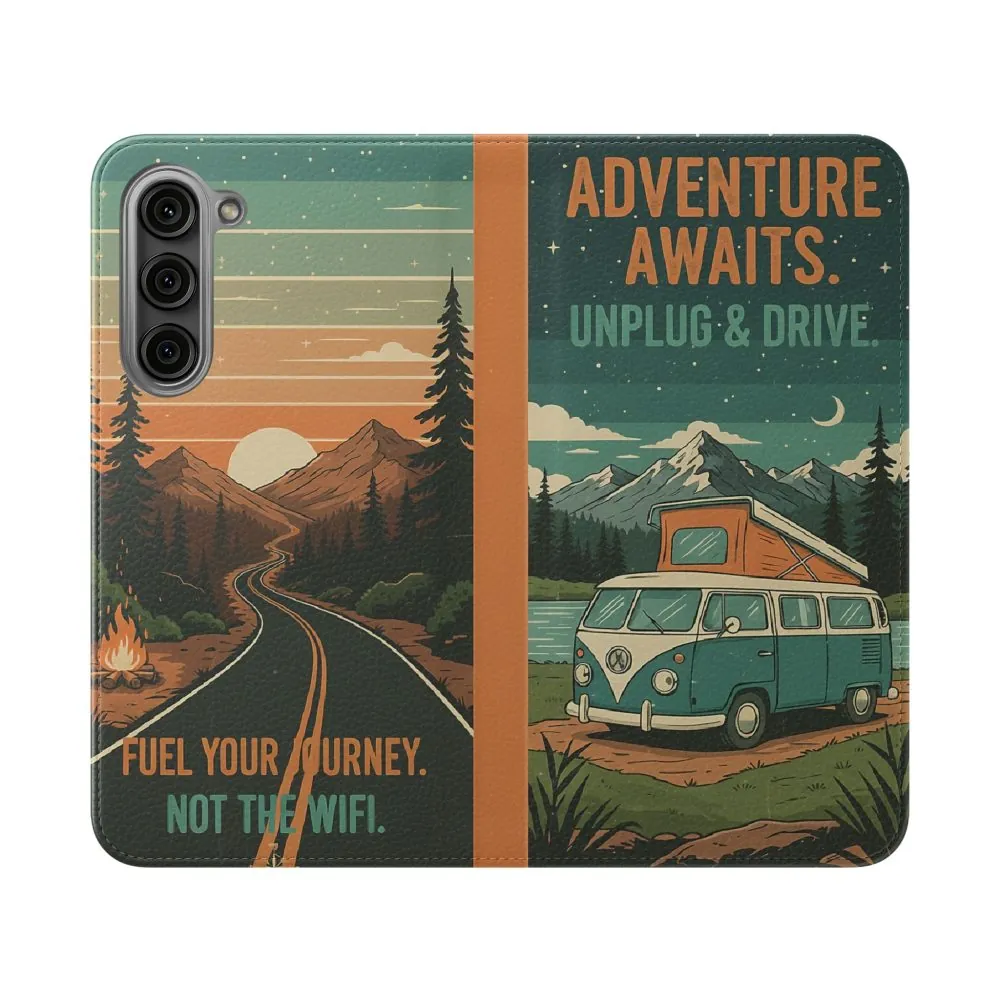 7512349291613241174_2048.jpeg Flip Phone Case — "Adventure Awaits Unplug & Drive" Wallet Case