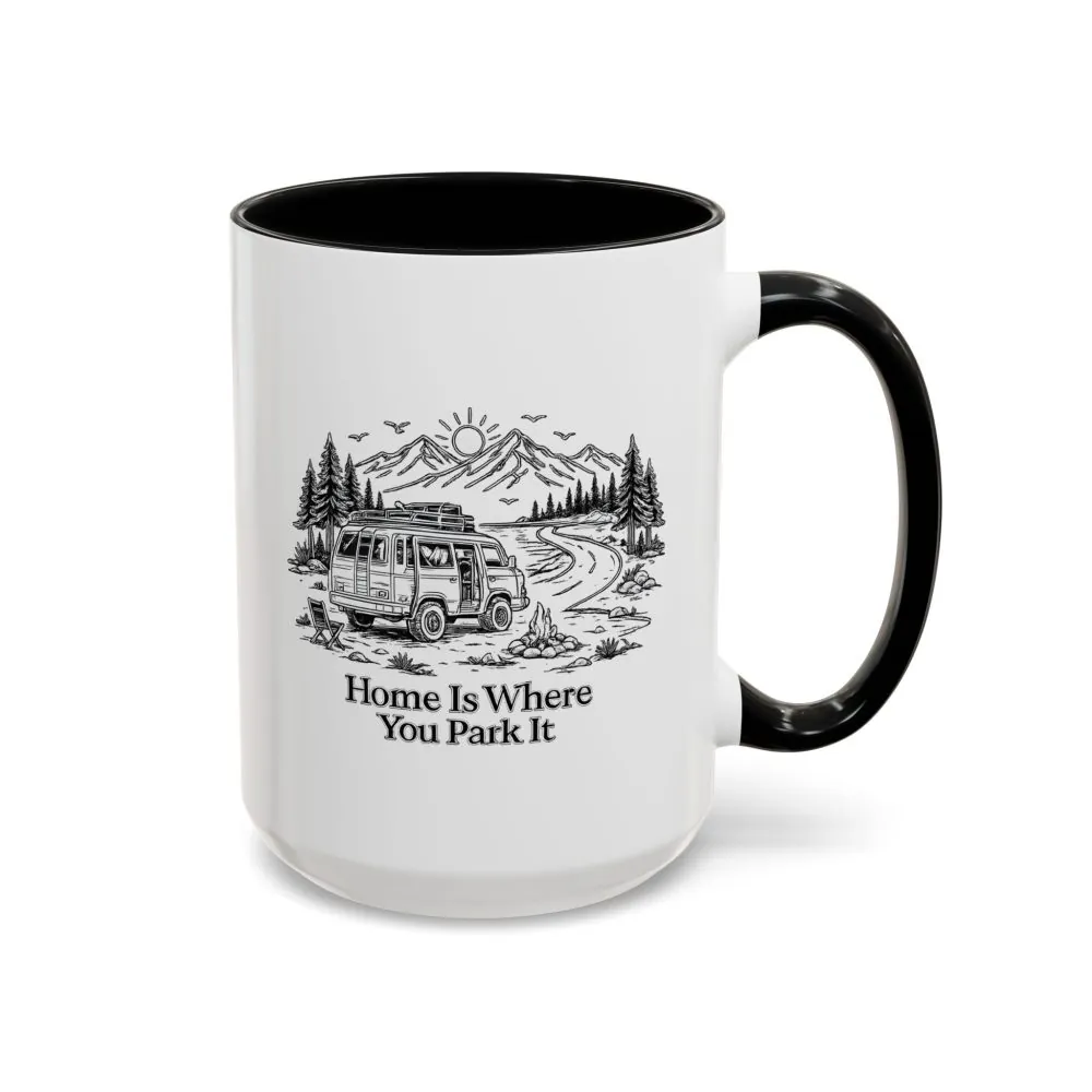 7513036428407895923_2048.jpeg Accent Coffee Mug (11, 15oz) — "Home Is Where You Park It" Design Minimal-Line